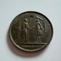 medaile na mír mezi Rakouskem a Bavorskem, dirka Marie Terezie, 1745,