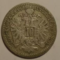 Rakousko 10 Krejcar 1868