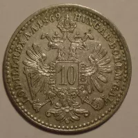 Rakousko 10 Krejcar 1869