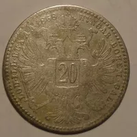 Rakousko 20 Krejcar 1868