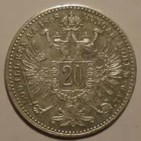 Rakousko 20 Krejcar 1868 pěkný