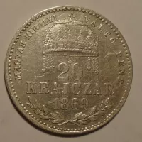 Uhry 20 Krejcar 1869 KB