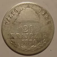 Uhry 20 Krejcar 1870 GYF Valto Penz