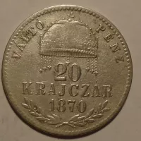 Uhry 20 Krejcar 1870 KB Valto Penz