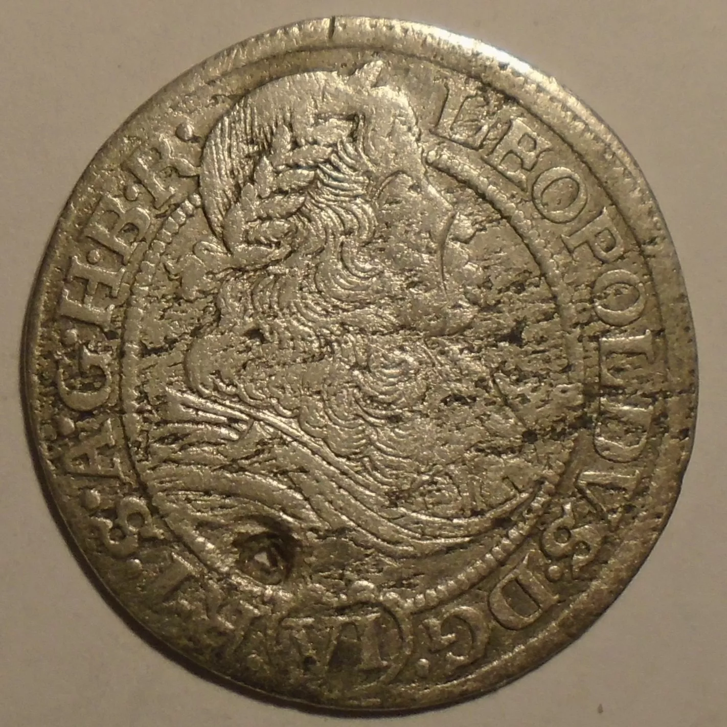 Slezsko Vratislav 6 Krejcar 1674 Leopold I.