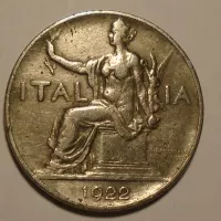 Itálie 1 Lira 1922