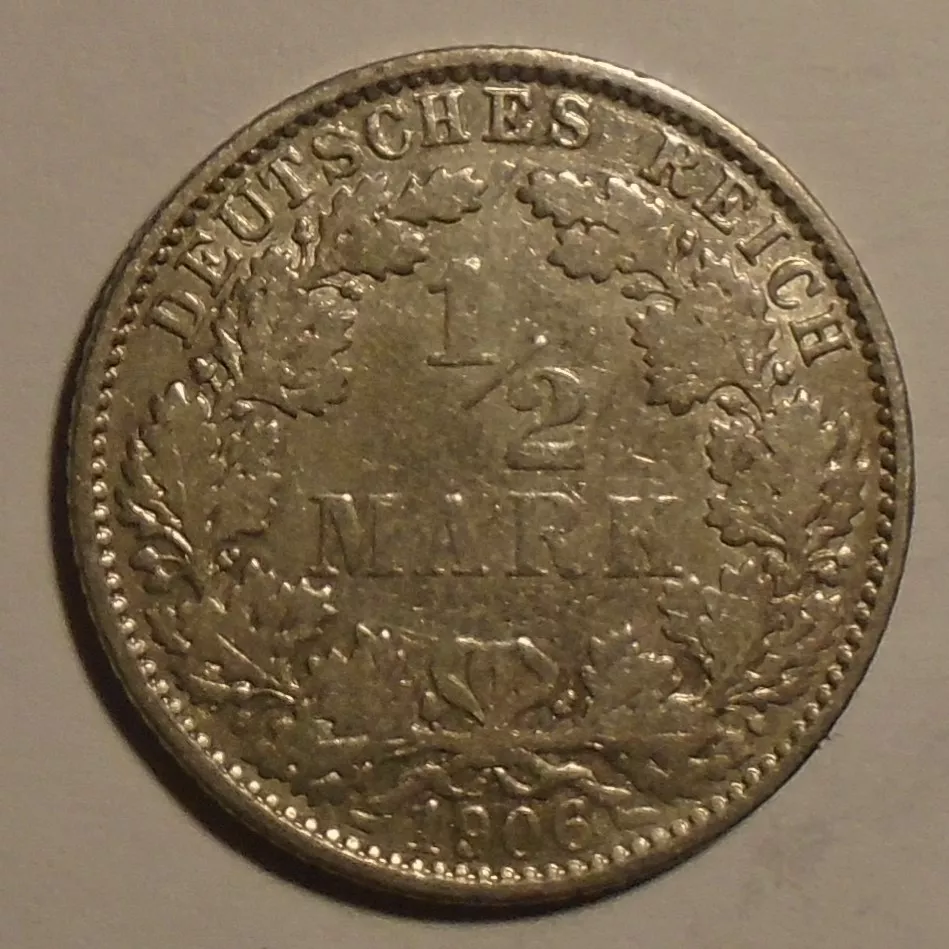 Německo 1/2 Marka 1906E