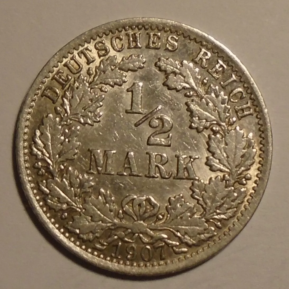 Německo 1/2 Marka 1907A