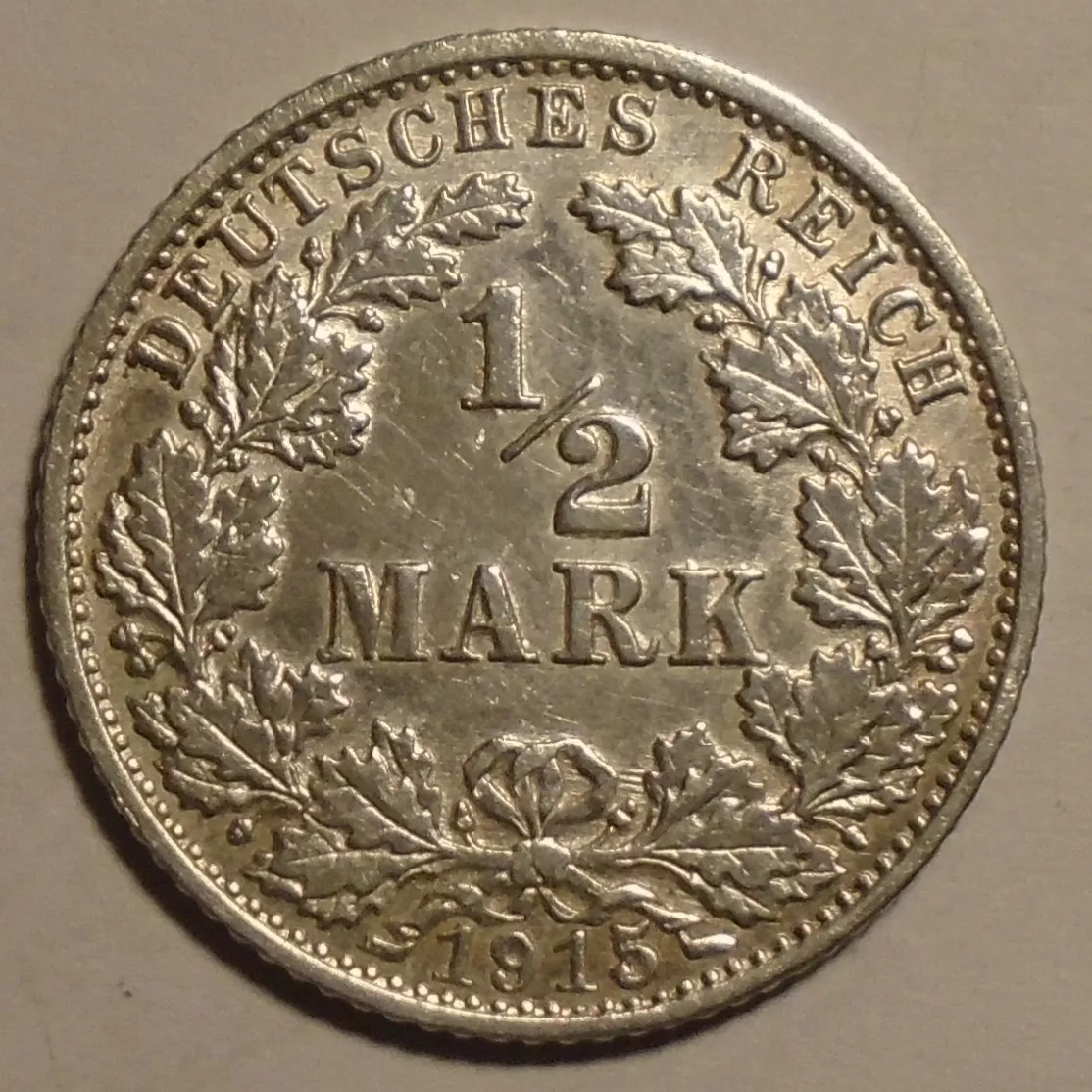 Německo 1/2 Marka 1915G