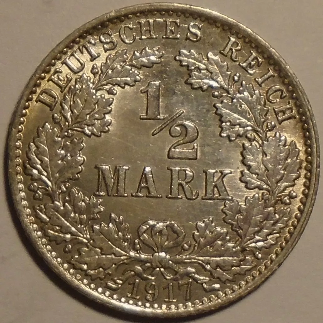 Německo 1/2 Marka 1917A