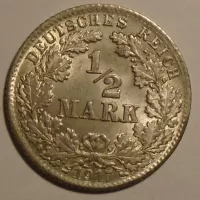 Německo 1/2 Marka 1917D