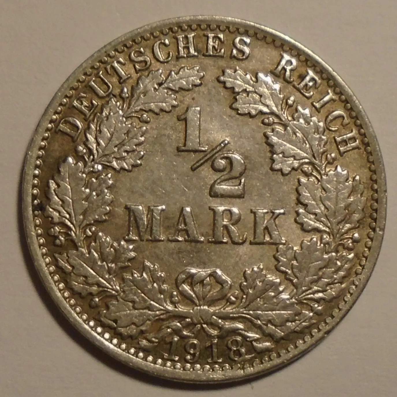 Německo 1/2 Marka 1918A