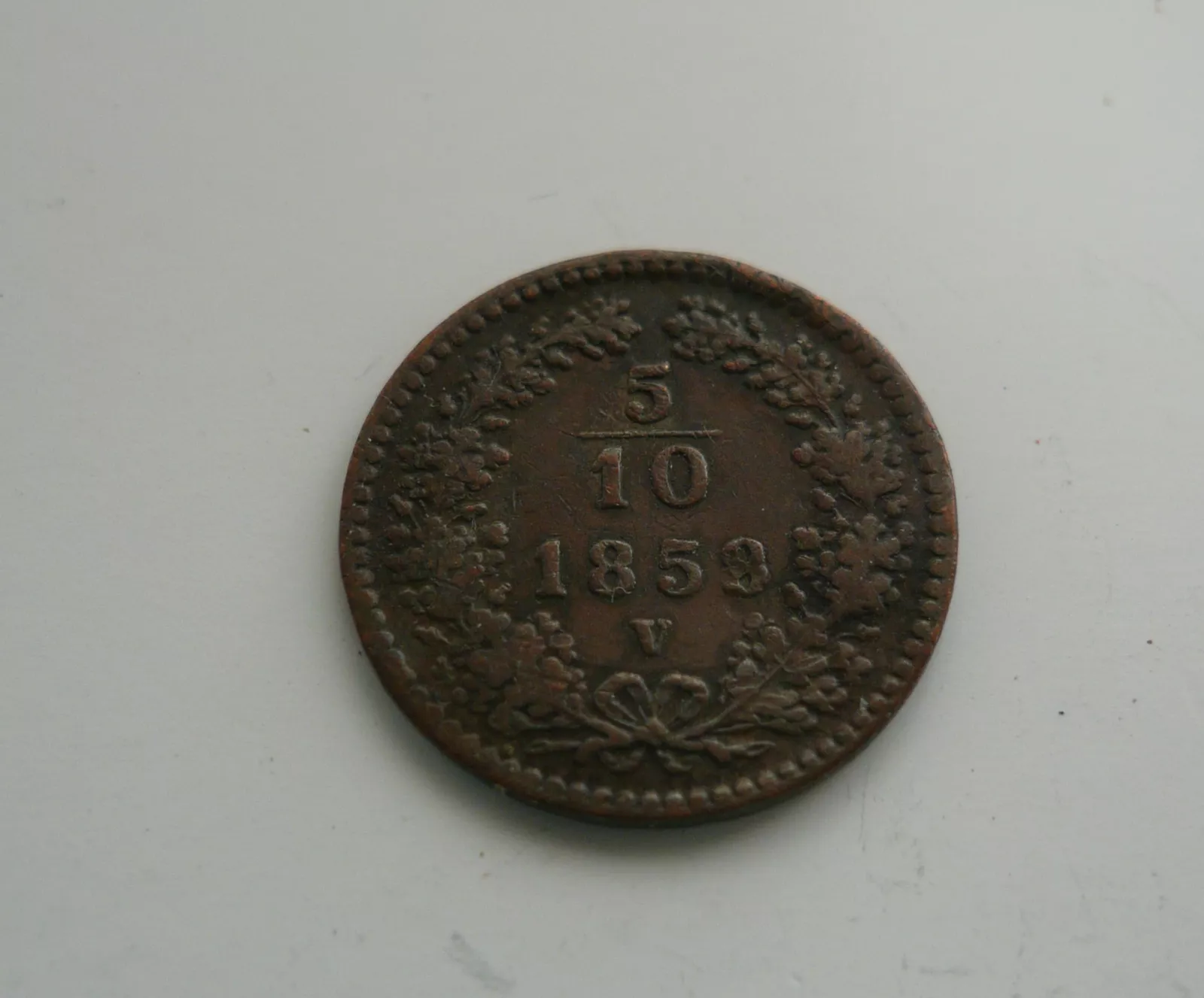 5/10 Krejcar, 1858,V, Rakousko