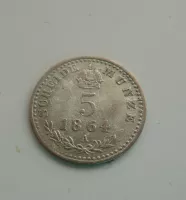 5 Krejcar, 1864, A, Rakousko