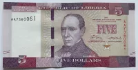 Libérie 5 Dollars 1999