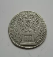 10 Krejcar, 1764 Marie Terezie Čechy-Praha