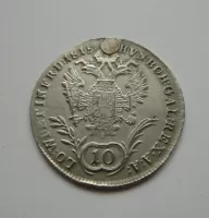 10 Krejcar, 1815 A, František II., zaletovaná dirka, Rakousko