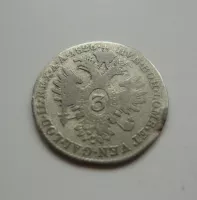 3 Krejcar, 1826 A, František II., Rakousko