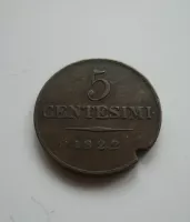 5 Centesimi, 1822 V František II., Rakousko