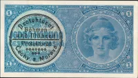 1K/1938-40/, stav UNC, série A 030, strojový přetisk