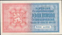 1K/1938-40/, stav UNC, série A 030, strojový přetisk