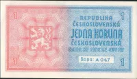 1Kč/1938/, stav UNC, série A 047, bez přetisku