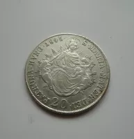 20 Krejcar, 1845 B, Ferdinand V., Pěkný, Uhry