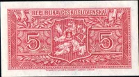 5Kčs/1945-bl/, stav UNC, série XZ