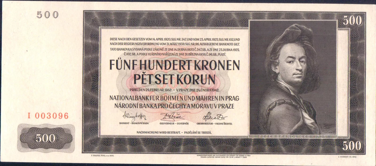 500K/1942/, stav 1+, série I - I.vydání, neperforovaná!