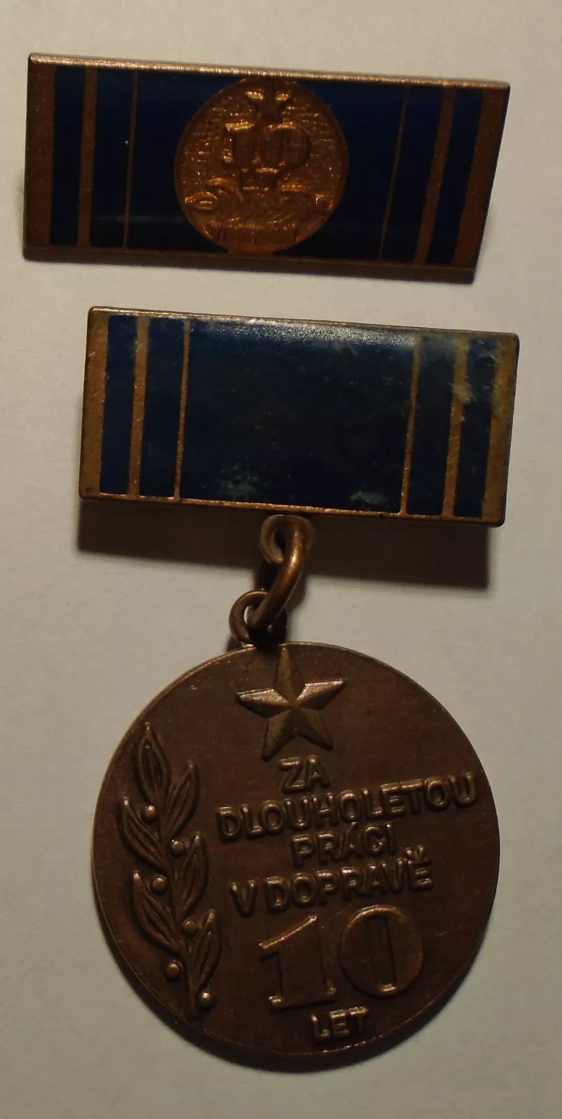 ČSSR Za 10 let práce v dopravě + miniatura