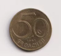 Rakousko 50 groschen 1961