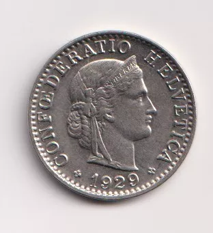 Švýcarsko 20 rapp 1929