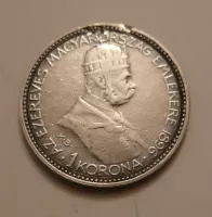 1 Koruna,1896, milénium, Uhry