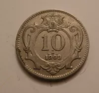 10 Haléř, 1909, Rakousko