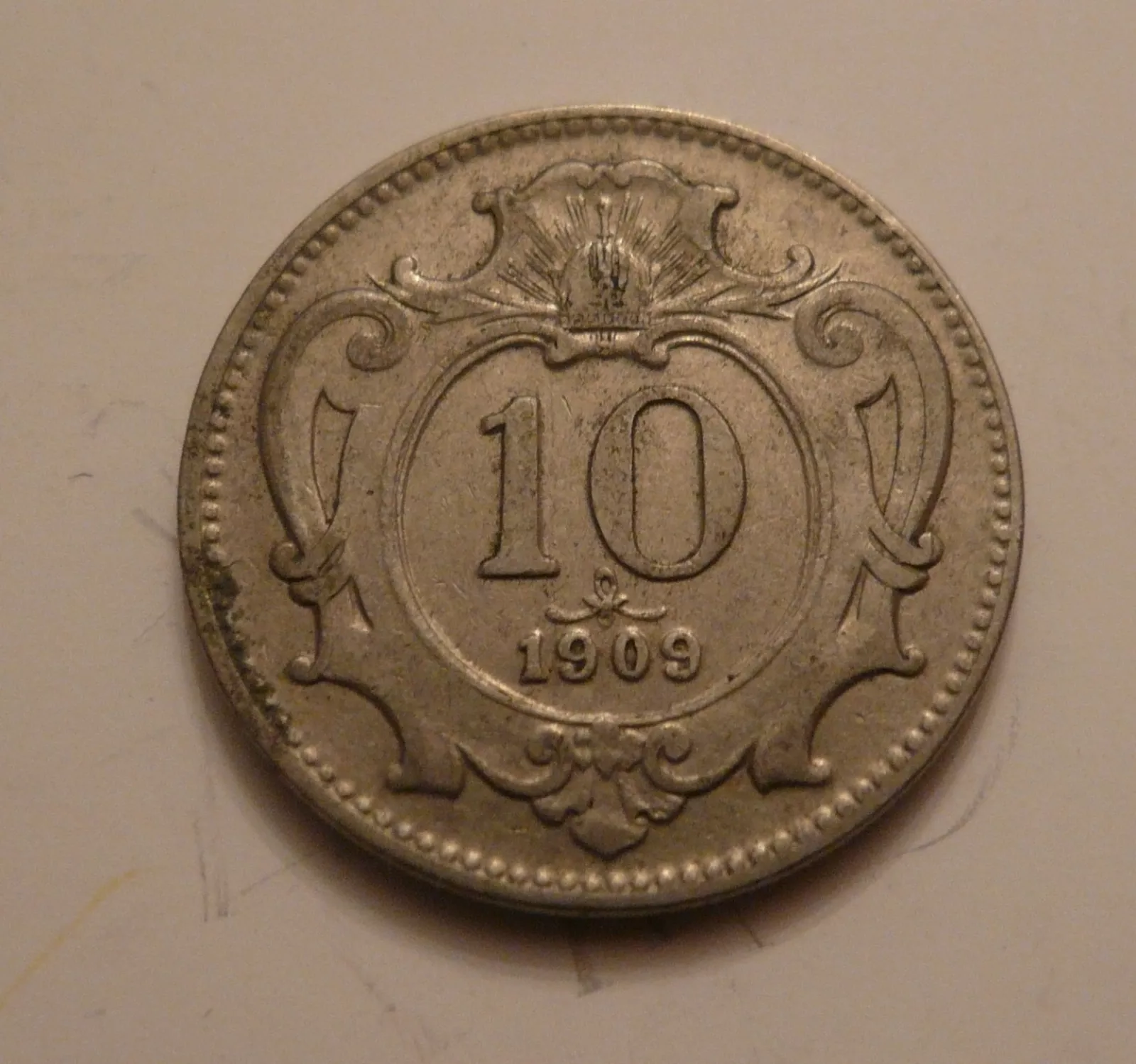 10 Haléř, 1909, Rakousko