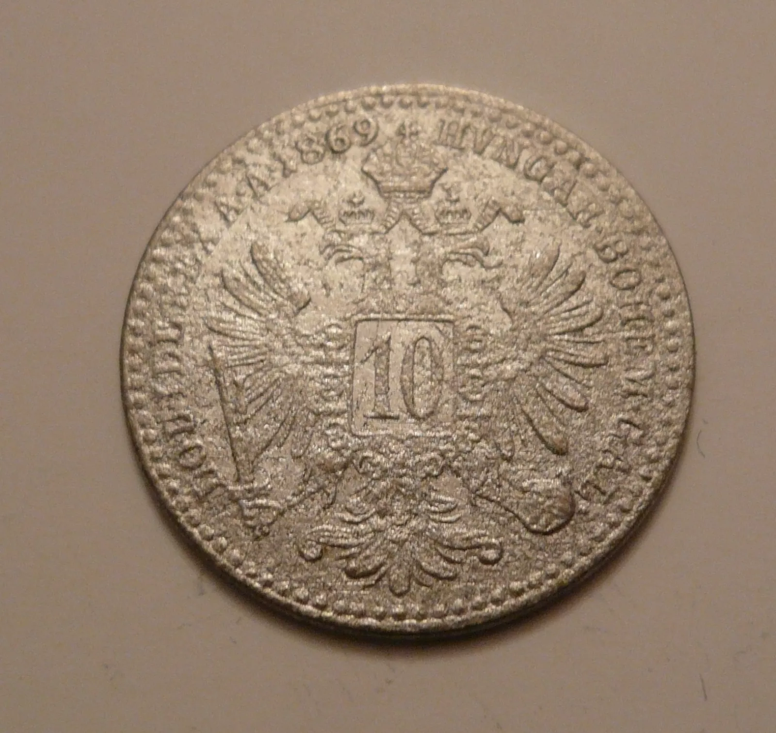 10 Krejcar, 1869, Rakousko