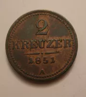 2 Krejcar, 1851, A, Rakousko