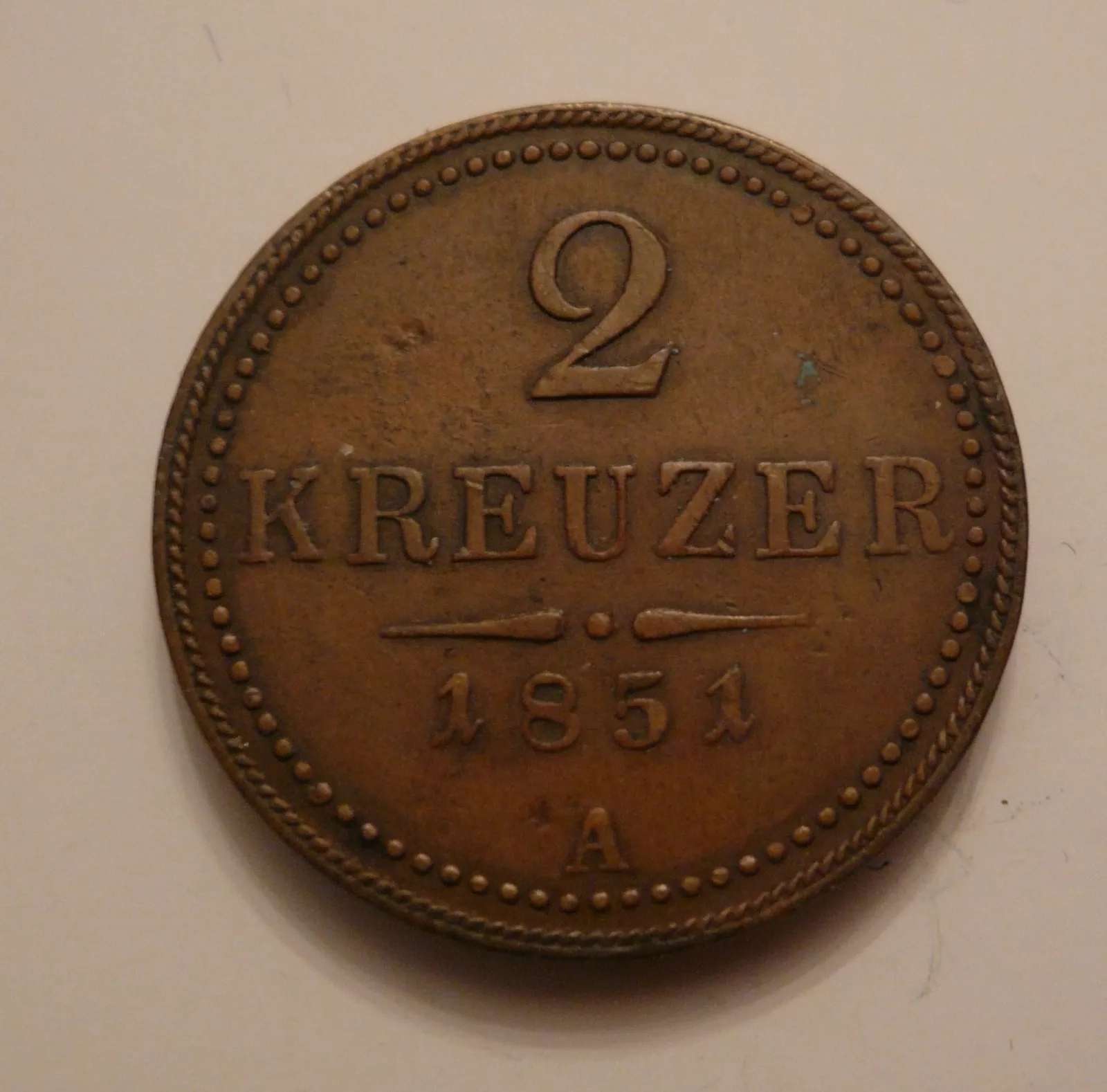 2 Krejcar, A, 1851, Rakousko