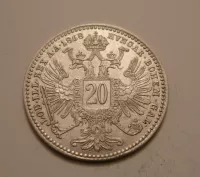 20 Krejcar, 1868 PĚKNÝ, Rakousko