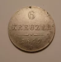 6 Krejcar, 1849, A, Rakousko