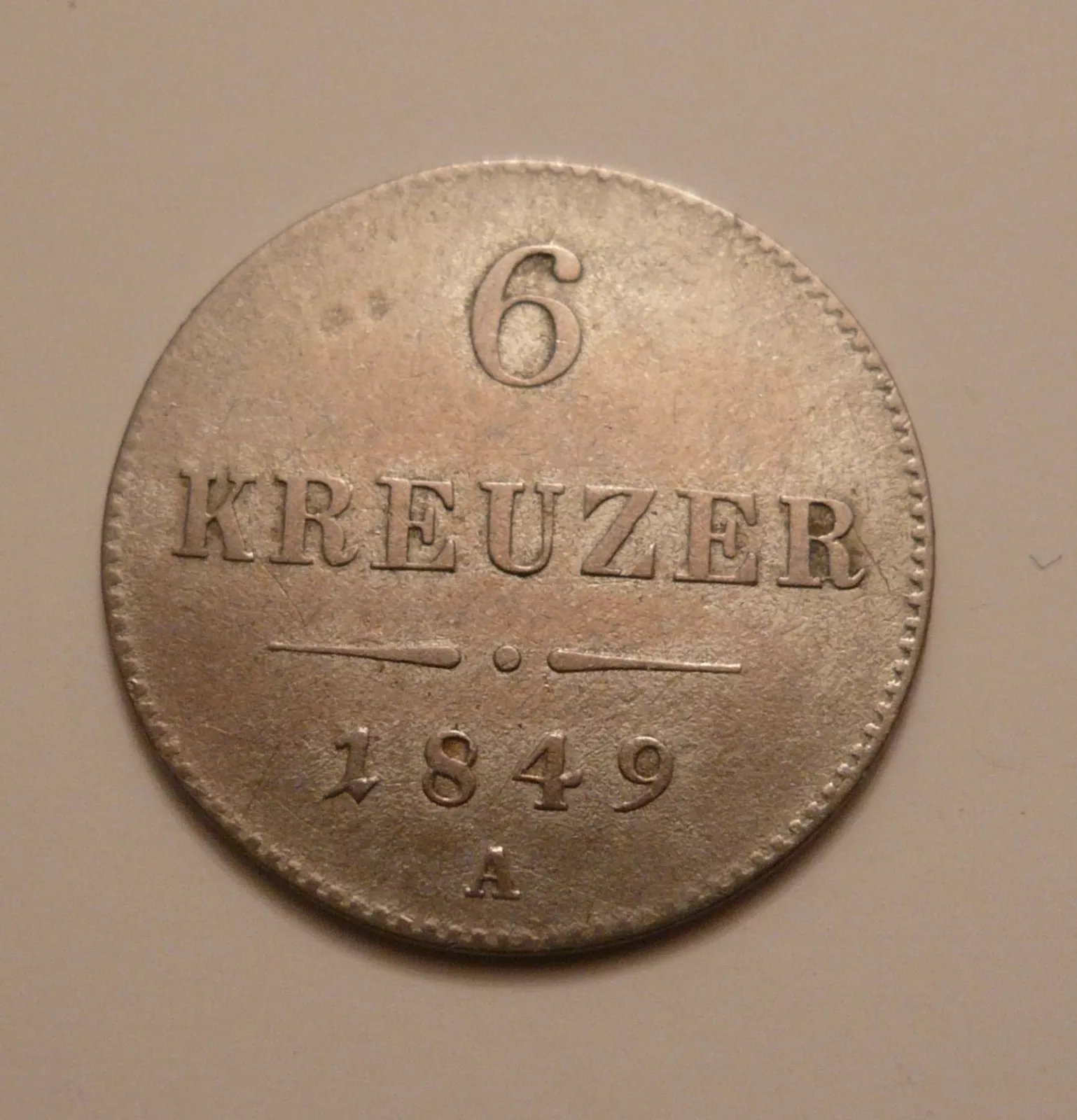 6 Krejcar, 1849, A, Rakousko