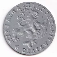 Čechy-civitatis tecenae-plech-lev drží rybu