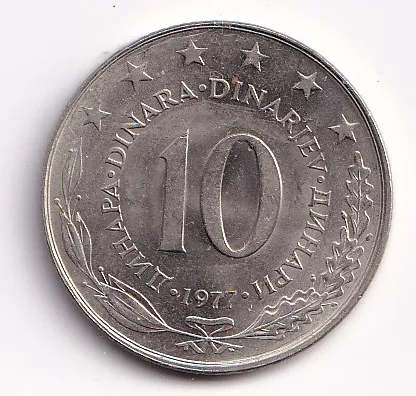 Jugoslávie 10 dinár 1977