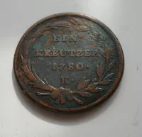 1 Krejcar, 1780K, M.Terezie, Uhry