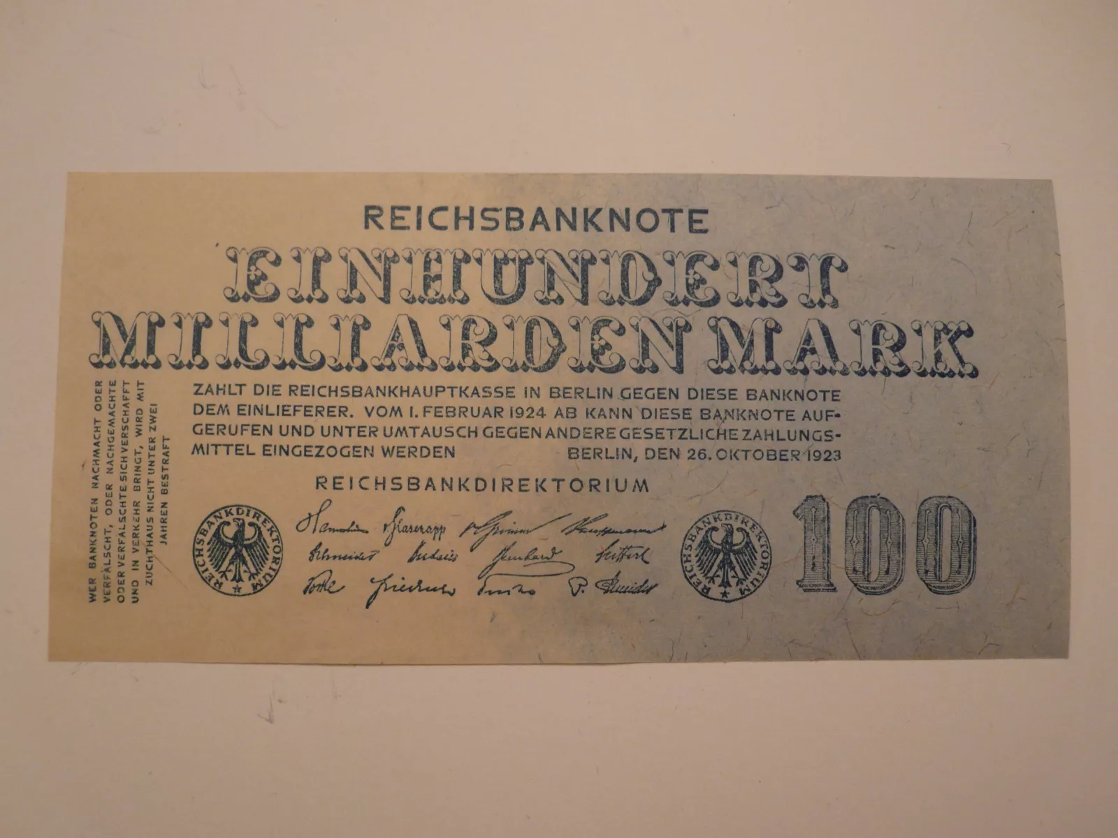 100mld Marek, 1923, Německo