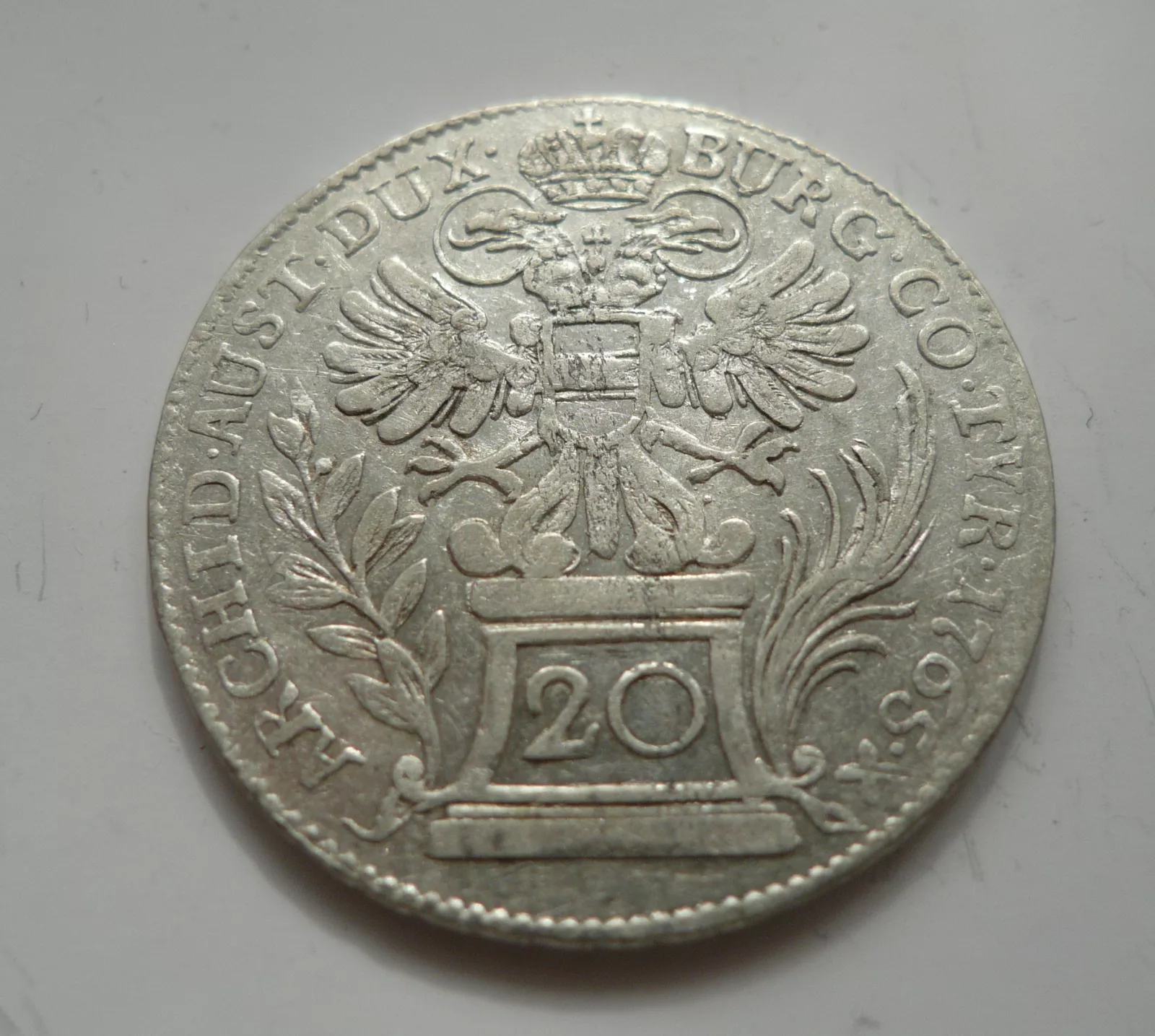 20 Krejcar, 1765, M.Terezie, Vídeň Rakousko