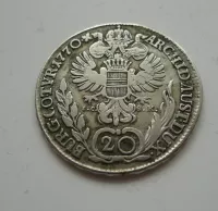 20 Krejcar, 1770, M.Terezie, Vídeň Rakousko