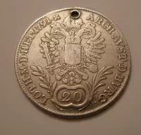 20 Krejcar, 1791, H, Leopold II., Rakousko