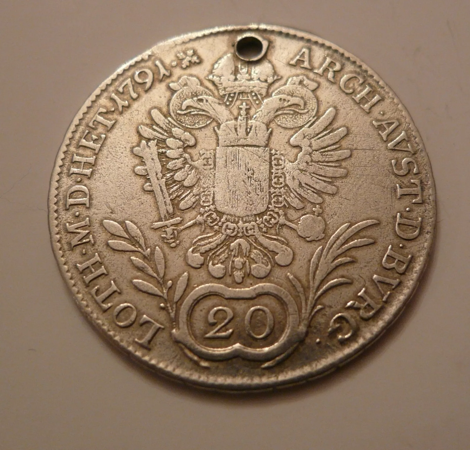 20 Krejcar, 1791, H, Leopold II., Rakousko