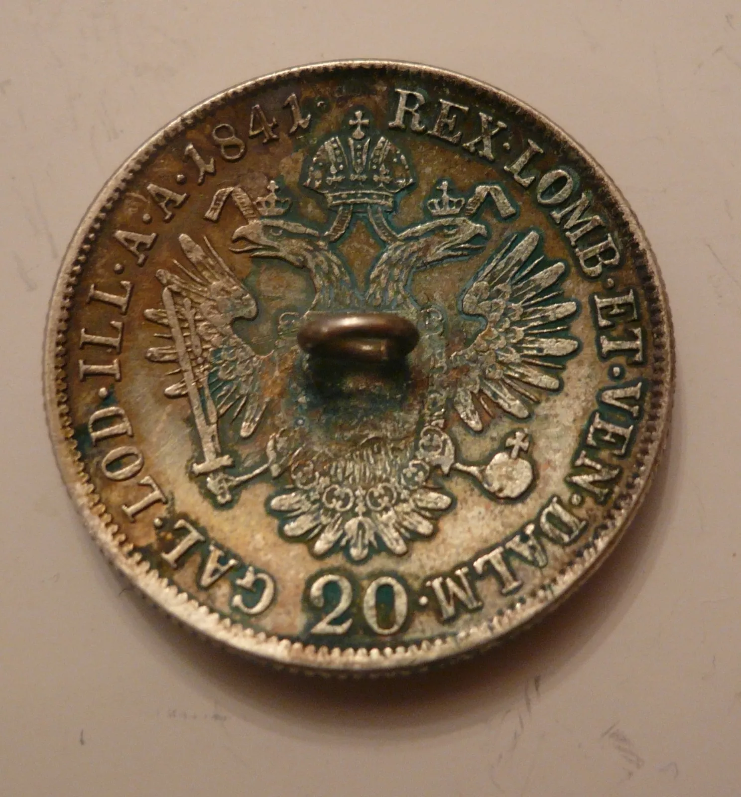 20 Krejcar, 1841 A, František II., KNOFLIK, Rakousko